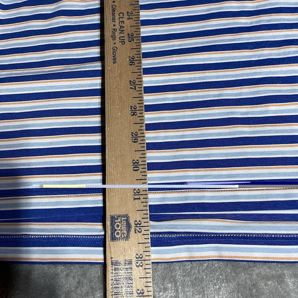 Peter Millar Summer Comfort Polo Shirt Mens XXL Blue Striped Golf Collar Mono - Picture 4 of 6
